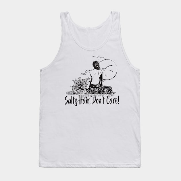 Salty Hair Mermaid Tank Top by TAS Illustrations and More